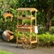 Large Wooden Display Rolling Table with Drawers and Wheels 3 Tier for Display, Modern Wood Wagon with Shelves for Food and More